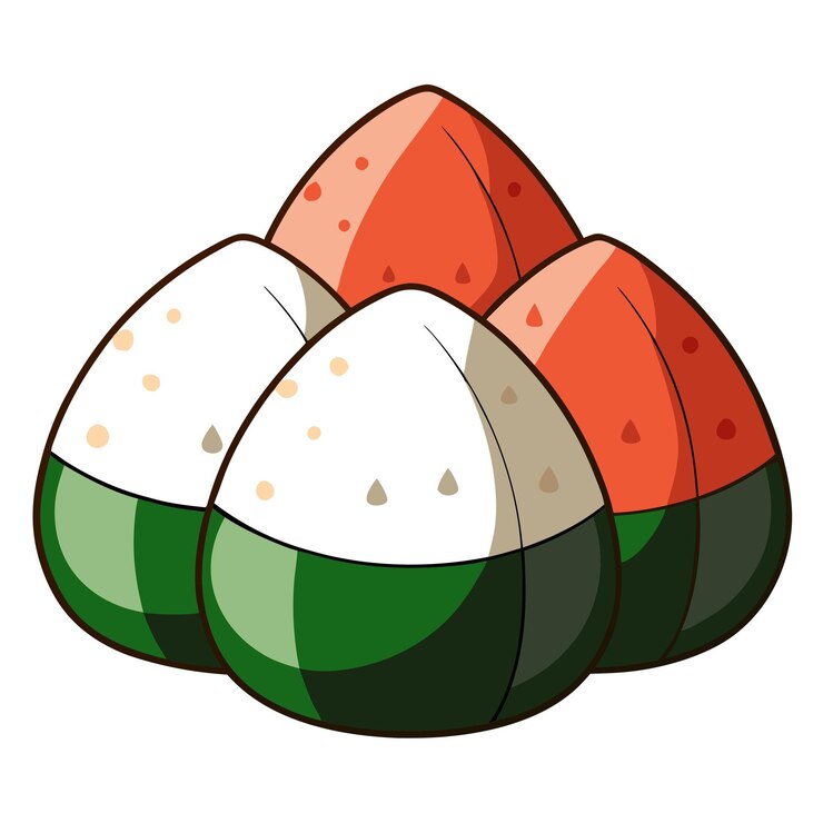 Vetor bolas de arroz japonesas clipart arte vetorial e ilustração