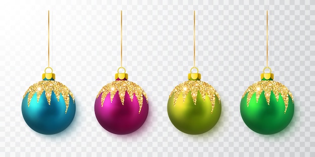 Bolas de Natal coloridas.