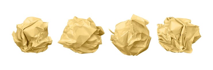 Bolas de papel arrugadas. Ideia descartada.