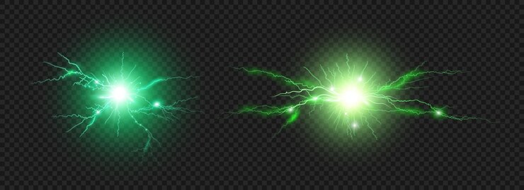 Vetor bolas de relâmpago redondas energia elétrica