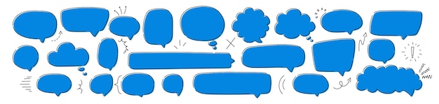 Vetor bolha de fala desenhada à mão no estilo de mangá ou anime ilustração vetorial colorida