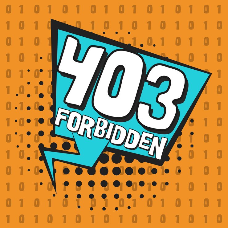 Vetor bolha de fala retrô com erro de página de internet 403