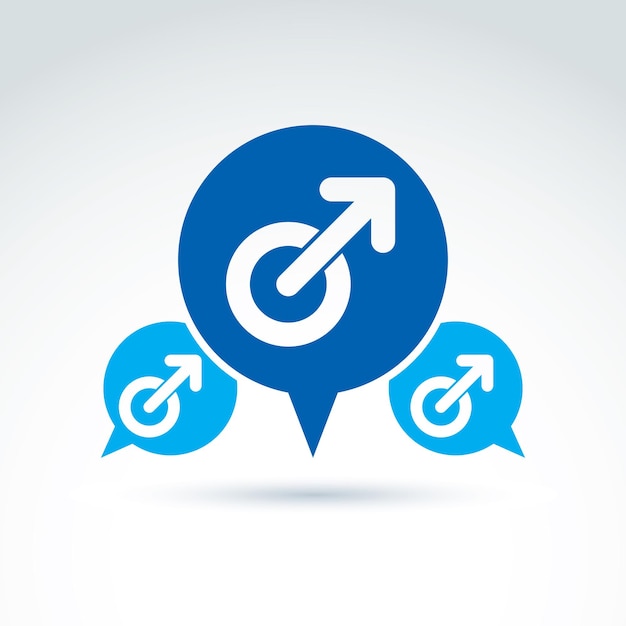 Bolha do discurso com um sinal masculino azul, símbolo de gênero do homem. ícone conceitual do clube gay – bate-papo sobre um tema de relacionamento.