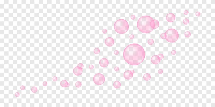 Vetor bolhas cor-de-rosa voando ou soprando espuma de sabão banho espuma de limpeza textura bebida carbonatada gaseificada