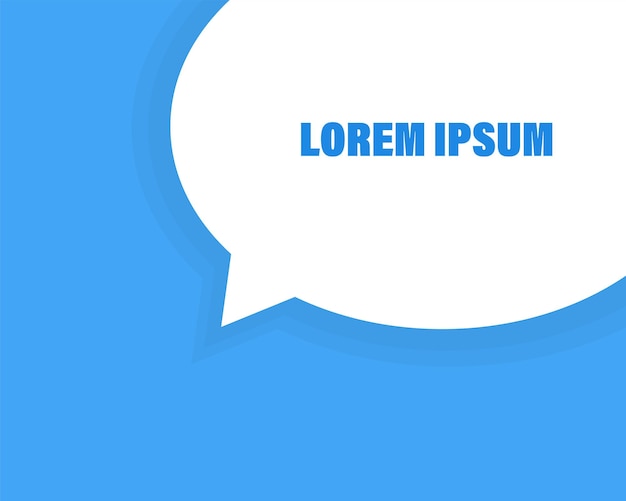 Bolhas de fala de nuvem branca plana bolha de espech de desenho animado bolha de fala branca sobre fundo azul ilustração de diálogo mensagem de texto modelo moderno para design de papel vector ícone de comentário eps 10