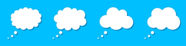 Bolhas de pensamento pense em ilustração vetorial de nuvem de pensamento vazia