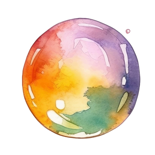 Vetor bolhas de sabão aquarela ilustração desenhada à mão ilustração vetorial colorida isolada em fundo branco