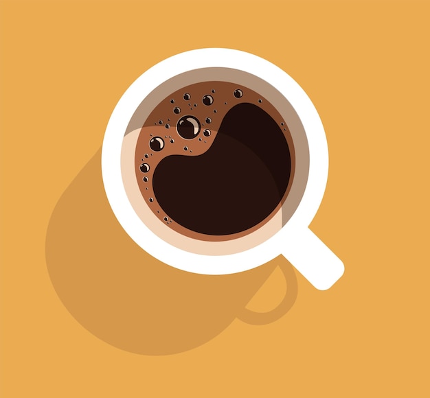 Bolhas de xícara de café ilustração mínima manhã café da manhã bebida quente realista