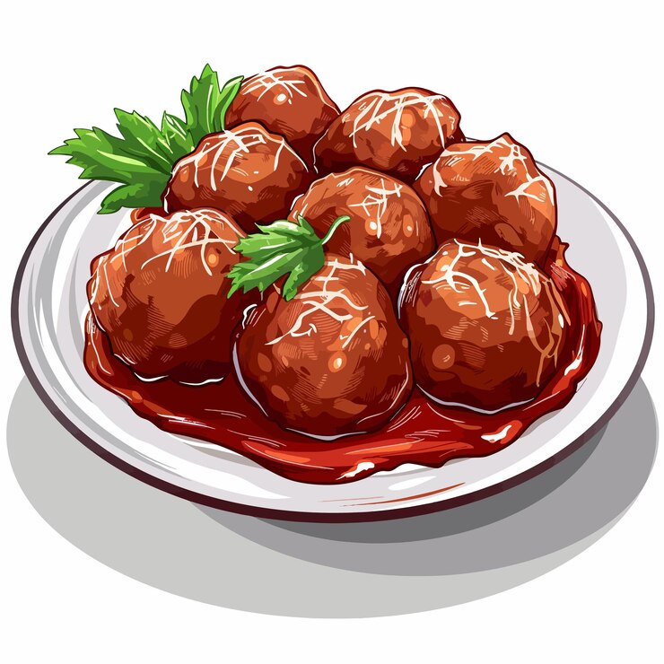 Vetor bolinhas de carne