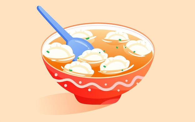 Bolinho de solstício de inverno comida ilustração celebração de inverno pôster de reunião de ano novo