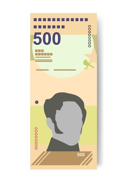 Bolívar Soberano Ilustração vetorial Venezuela dinheiro conjunto notas de banco Papel moeda 500 VES