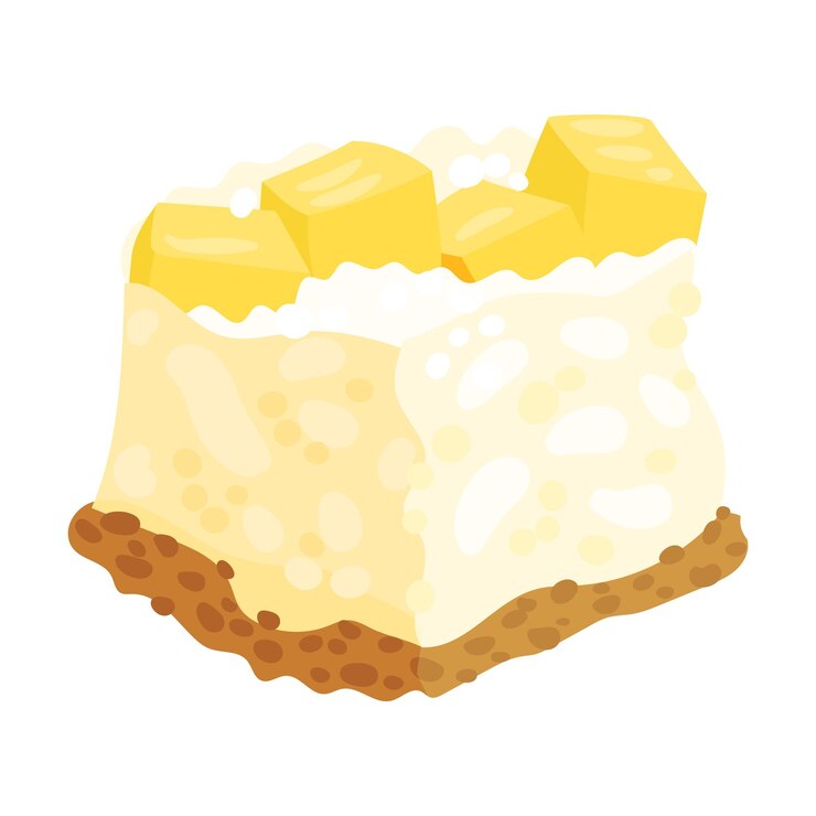 Vetor bolo com creme branco exuberante e fatias de abacaxi ilustração vetorial em fundo branco