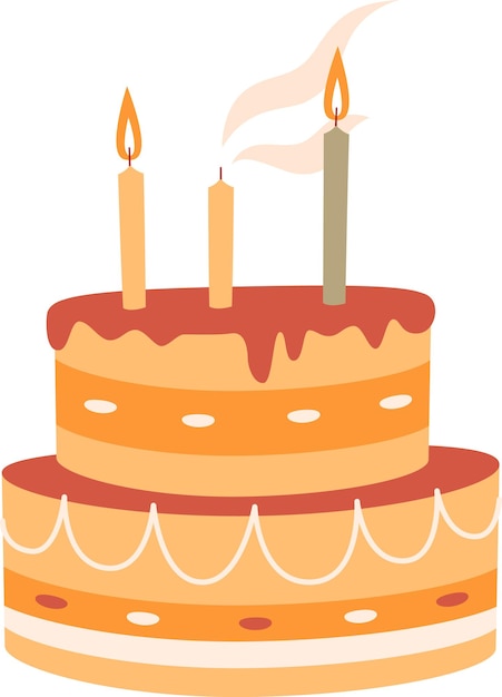 Vetor bolo de aniversário com velas