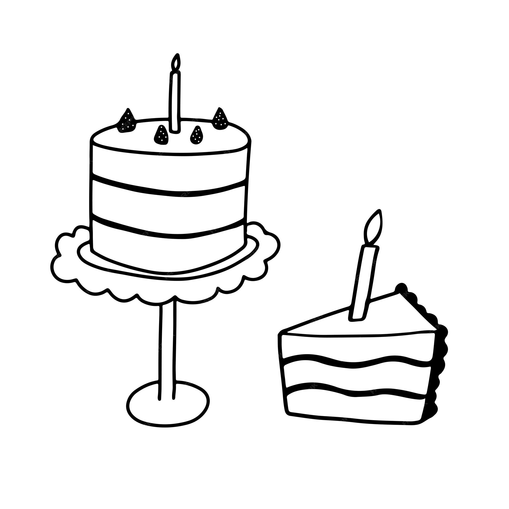 Vetores de Bolo De Aniversário Colorir A Vela Do Bolo De Livro No Estilo  Desenho Animado Em Fundo Branco Feliz Aniversário Fundo De Doodle Vetorial  Cartão De Saudação De Natal Livro De