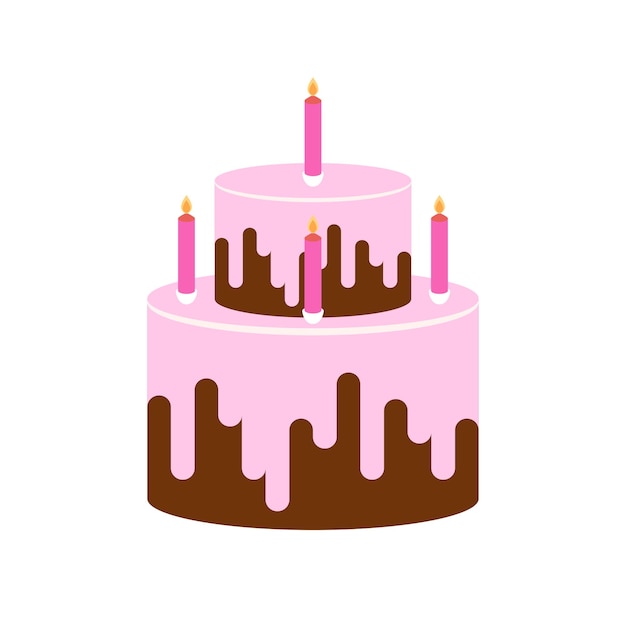 bolo de aniversário isolado em branco