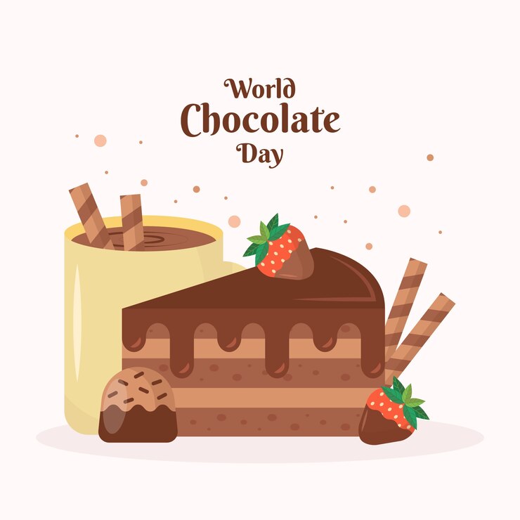 Vetor bolo de chocolate de design plano ilustrado