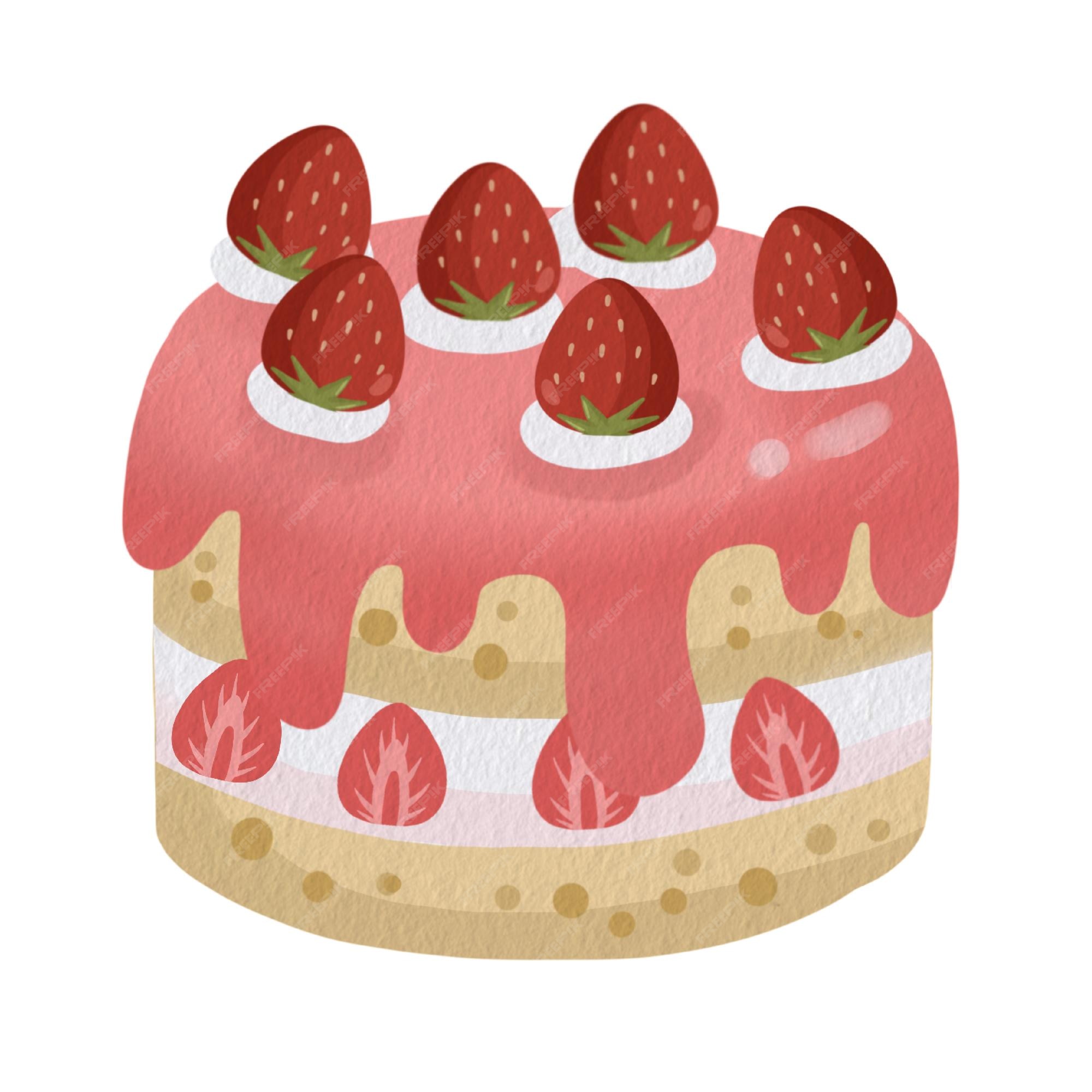 Bolo De Creme De Morango Png Grátis PNG , Bolo Clipart, Bolo, Bolo