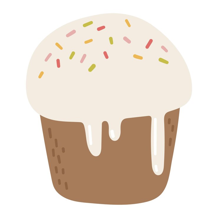 Vetor bolo de páscoa isolado vetor desenho animado de bolo bonito
