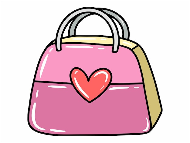 Vetor bolsa com ilustração do ícone de coração