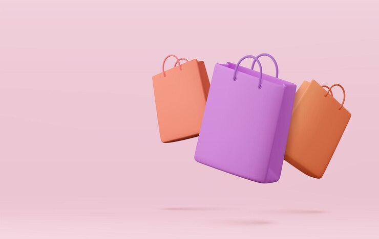 Vetor bolsa de compras, bolsa de compras, promoção de desconto de venda, conceito de compras