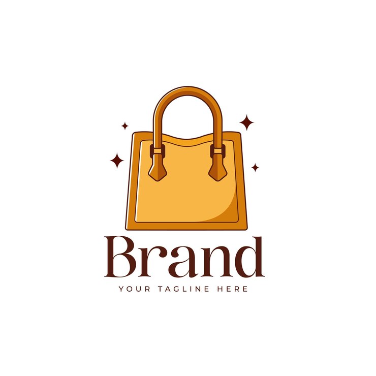 Vetor bolsa de mão feminina logo bolsa de couro feita à mão