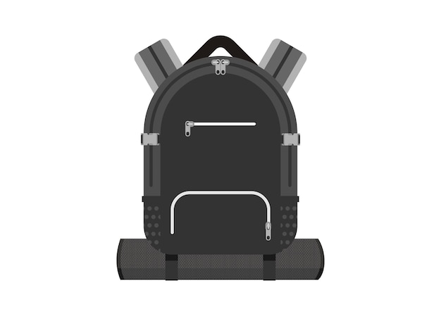 Bolsa de mochila com almofada de colchão Ilustração plana simples
