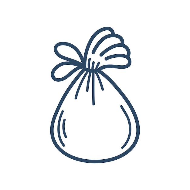 Bolsa de papai noel bolsa de mão doodle ilustração de natal isolada em um fundo branco