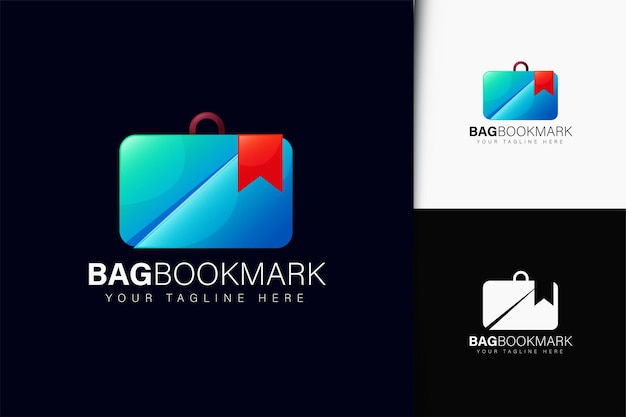 Bolsa e design de logotipo de marcador com gradiente