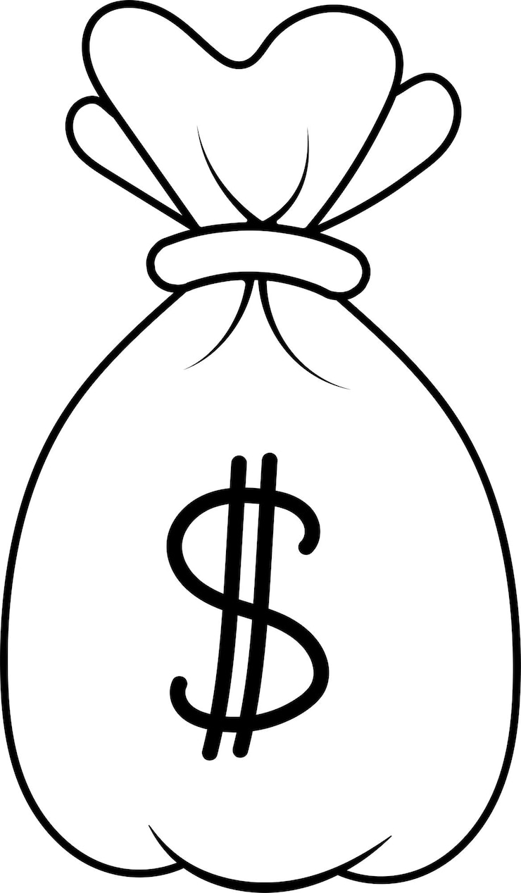Vetor bolso de desenho animado com ícone de banco de dinheiro
