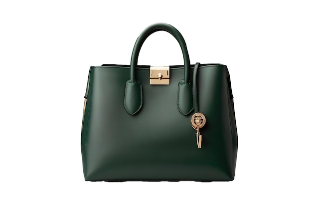 Bolso de moda de outono isolado em couro branco