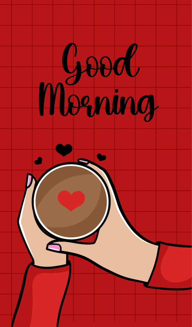 Vetor bom dia desenho animado com hora de café vector