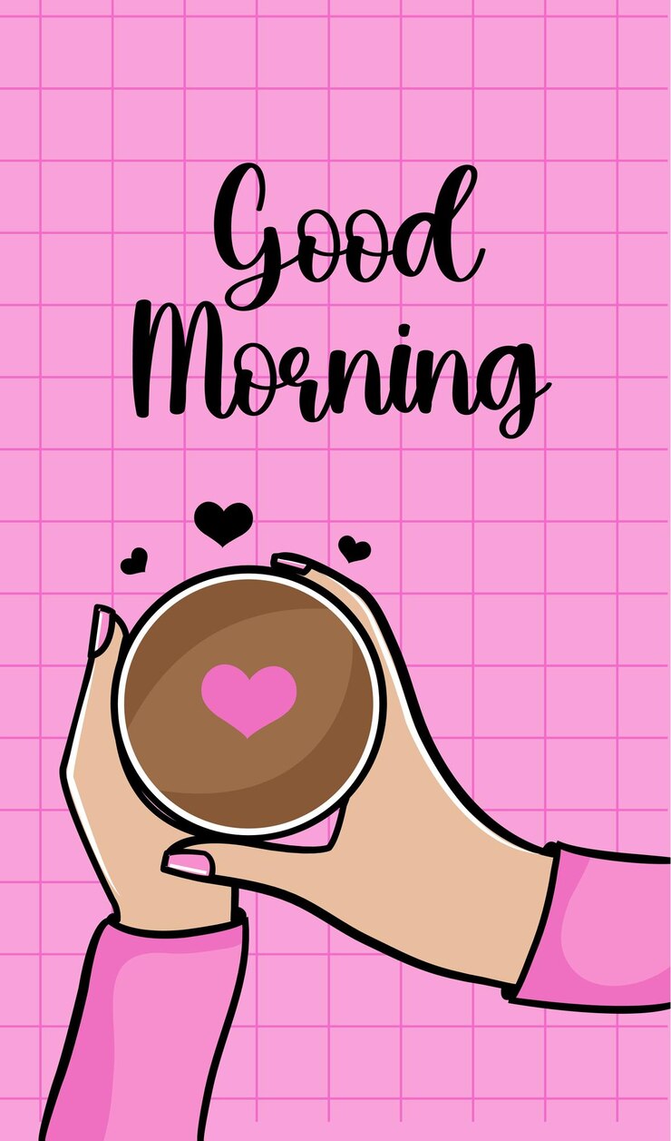 Vetor bom dia desenho animado com hora de café vector