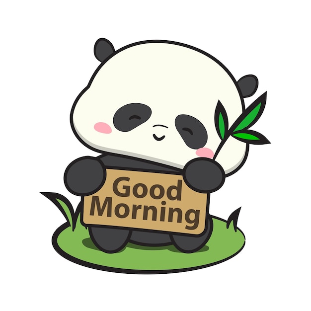 Bom dia design Bom dia texto neon design Panda com texto de bom dia