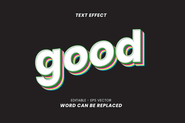 Bom efeito de texto com letras 3D