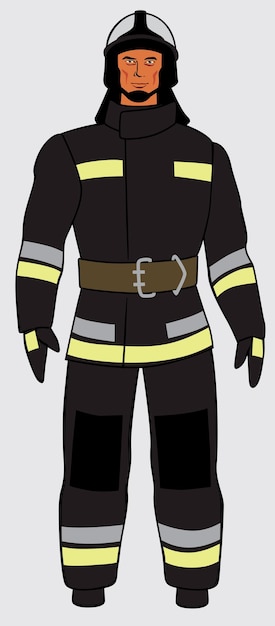 Vetor bombeiro russo uma figura de corpo inteiro