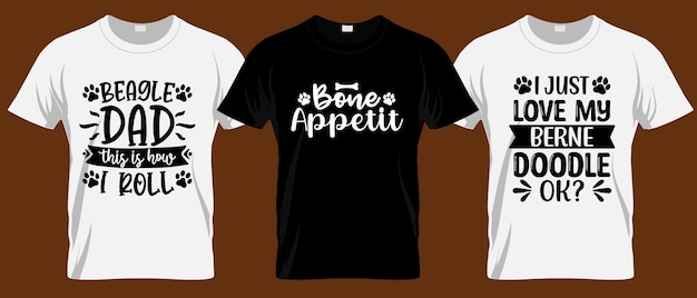 Vetor bone appetite t shirt design cão amante t shirt animal de estimação t shirt