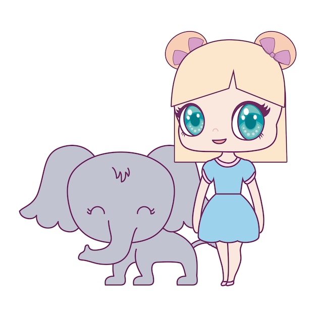 Boneca bonitinha com animal elefante