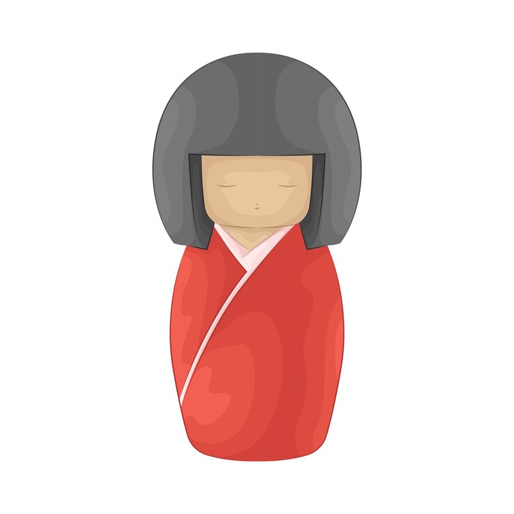 Vetor boneca japonesa kokeshi