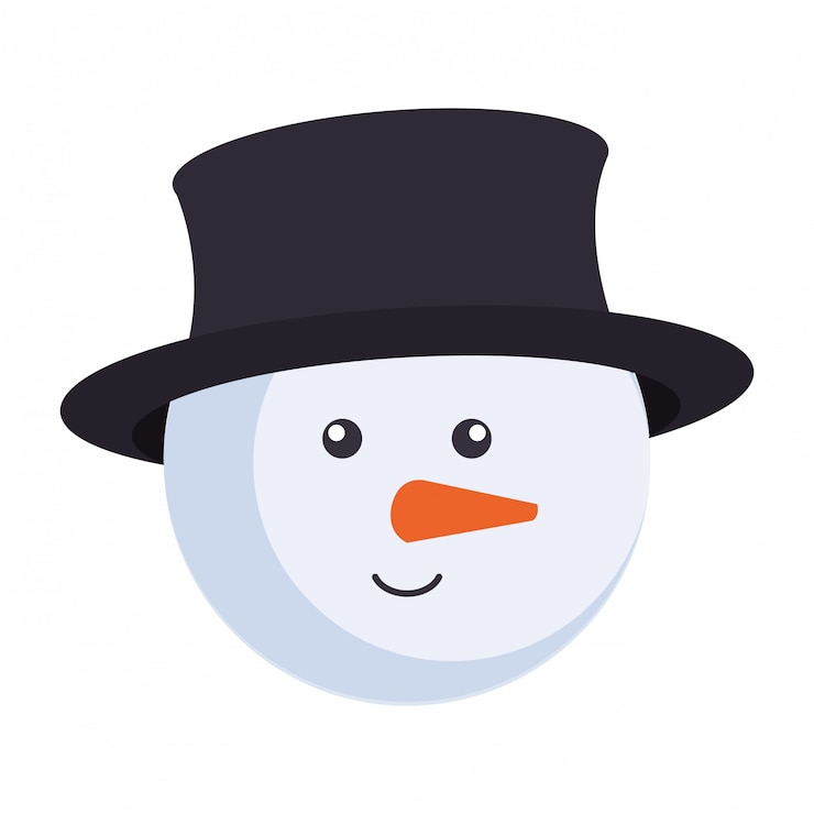 Vetor boneco de neve bonito cabeça natal personagem