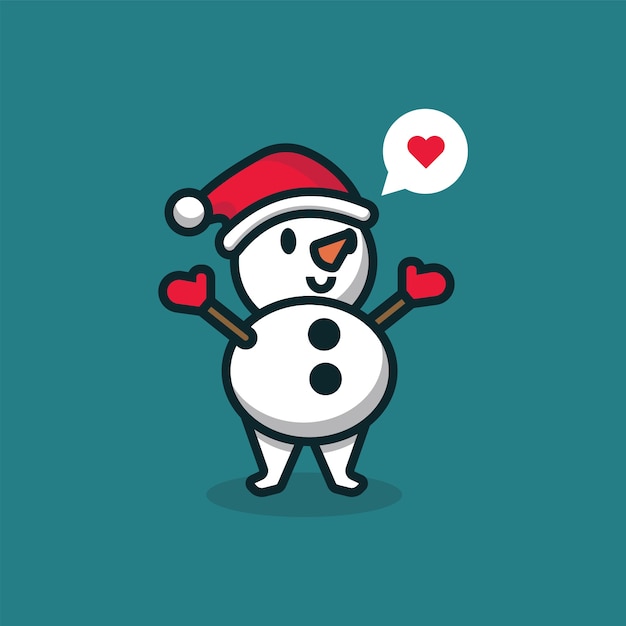 Vetor boneco de neve ilustrando emoção em design plano