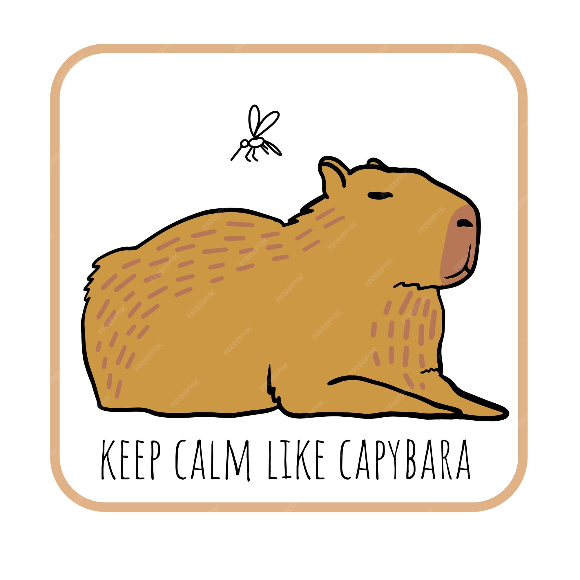 Bonita capivara de desenho animado com ilustração vetorial de