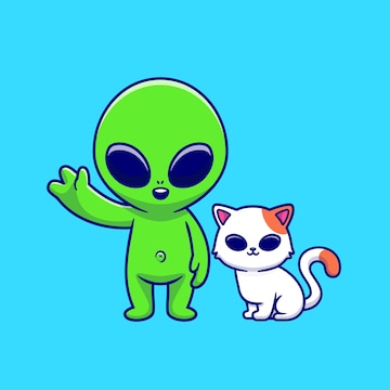 Família de Gatos - Alien Verde Desenho Animado em Português Brasil 