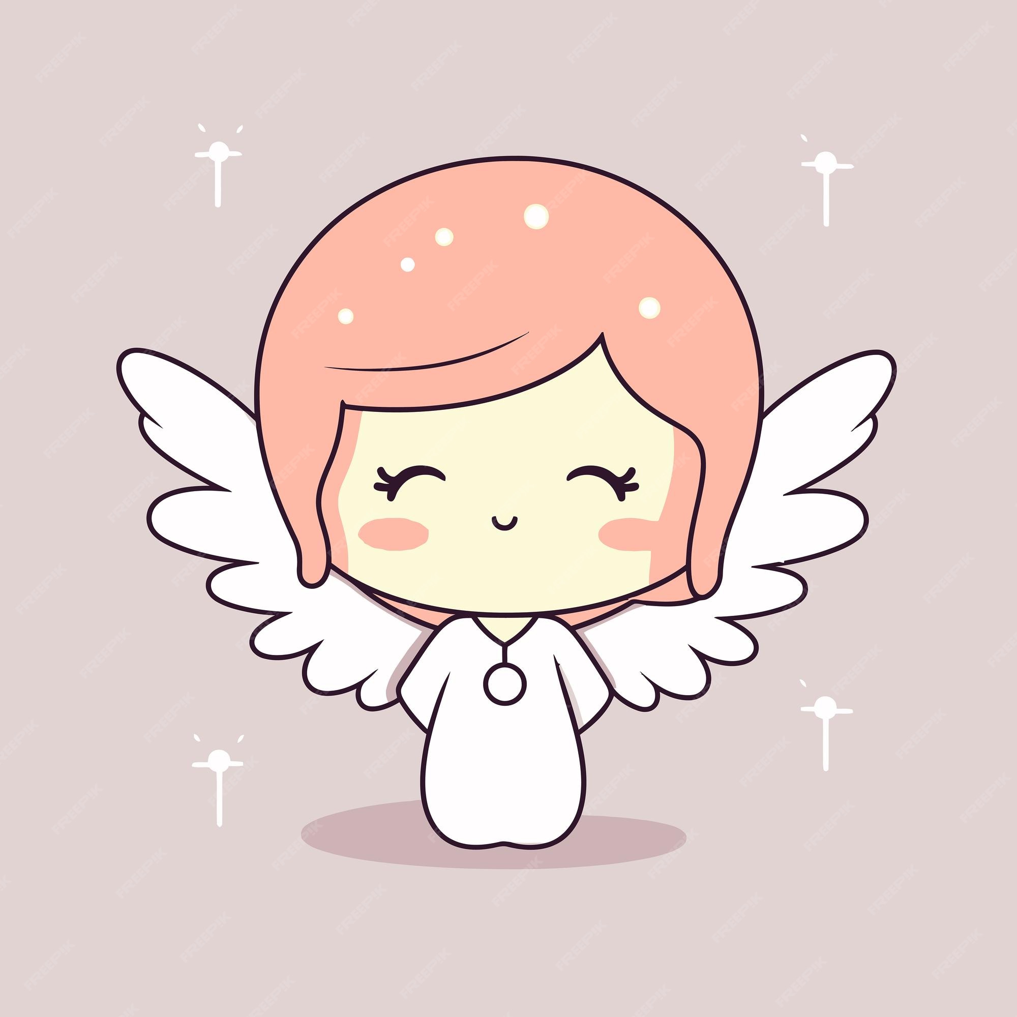 Desenho De Anjo Trabalho Animado Doodle Kawaii Anime Página Para