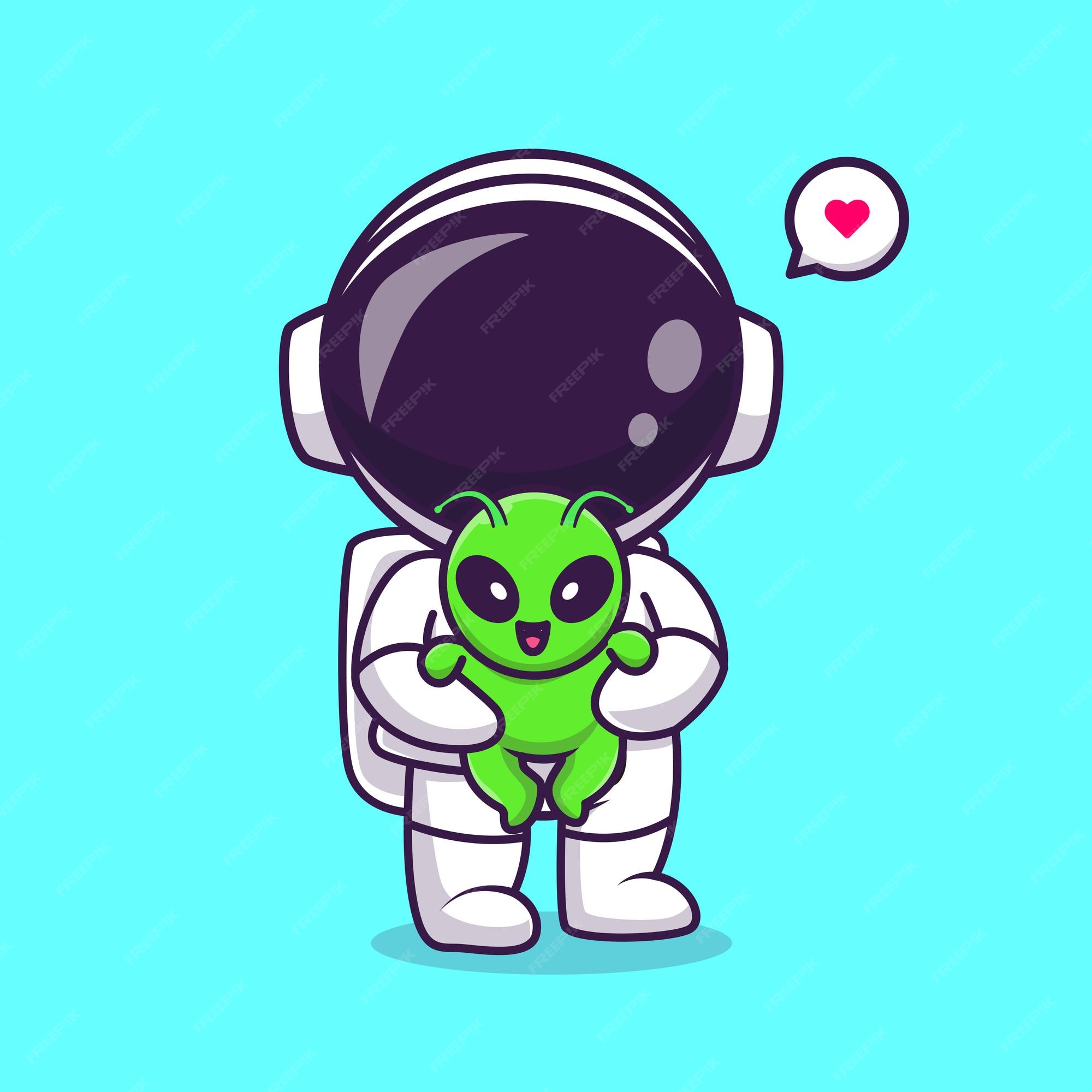 Bonito alien abraço ufo brinquedo desenhos animados ícone ilustração  vetorial ciência tecnologia conceito ícone isolado