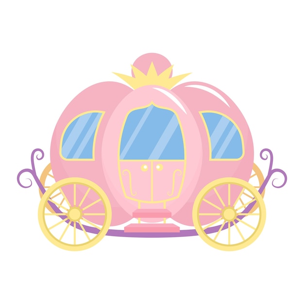 Vetor bonito clipart de carruagem de princesa