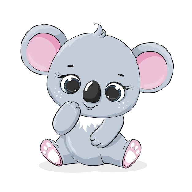 Bonito desenho animado bebê coala Ilustração de desenho vetorial