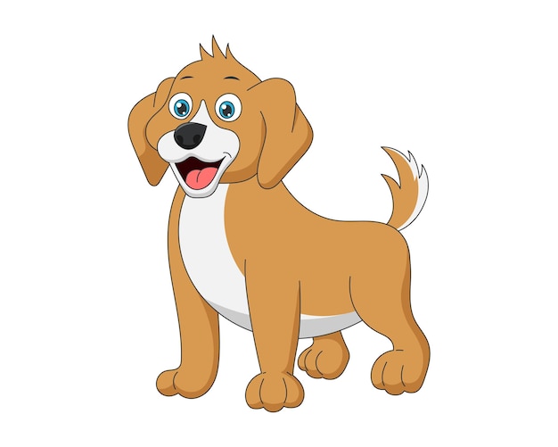 Bonito desenho animado cachorro engraçado tipo desenho sorridente bebê animal animal de estimação cachorro brincalhão criativo mão gráfica