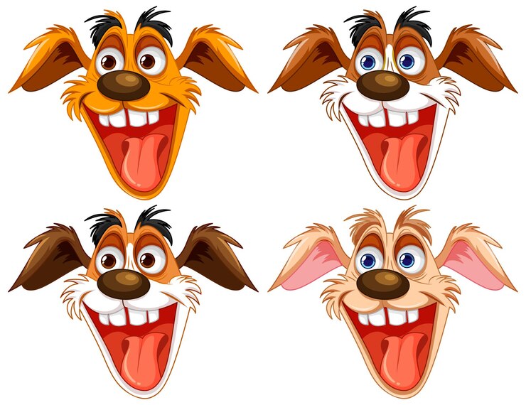 Vetor bonito desenho animado de cachorro louco brincalhão