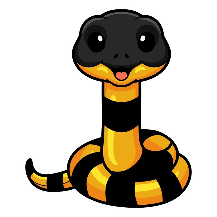 Vetor bonito desenho animado de krait bungarus candidus