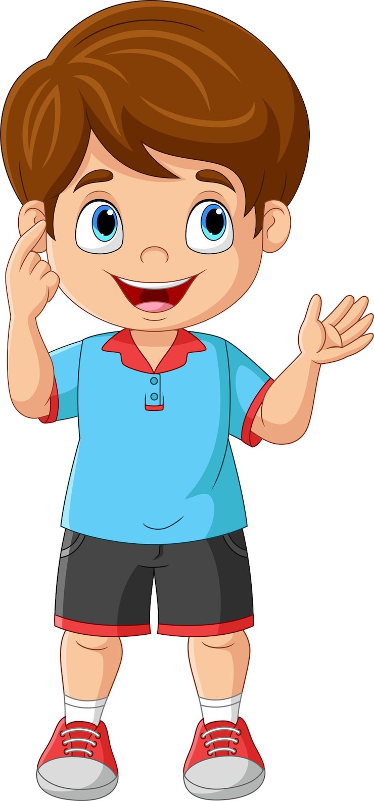 Vetor bonito desenho animado garotinho pensando